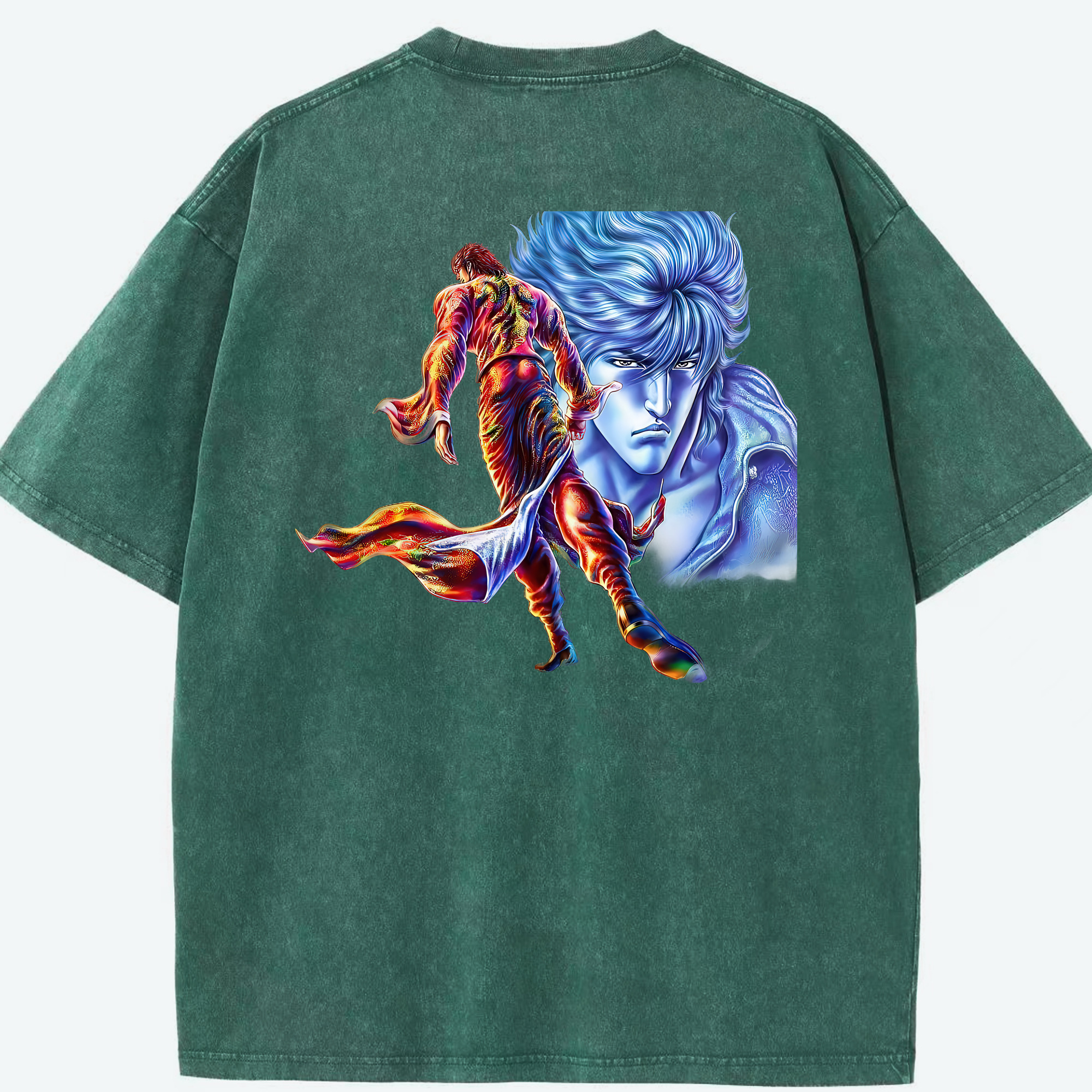 （画像用） 北斗の拳 Fist of the North Star 綿100% ヴィンテージ風 半袖Tシャツ（背面プリント）